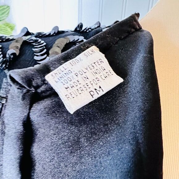 RARE Laurence Kazar Sz PM Dress Vintage Silk Beaded Sequins Dinasty Glam Handmad - Picture 8 of 16